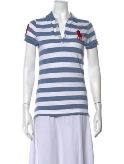 Pre-owned Ralph Lauren Striped Short Sleeve Polo In Black/white