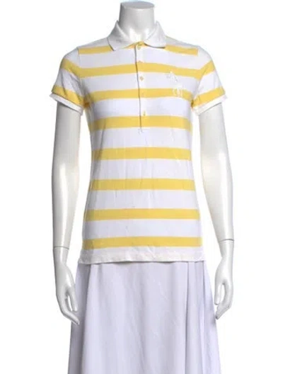 Pre-owned Ralph Lauren Striped Short Sleeve Polo In Blue
