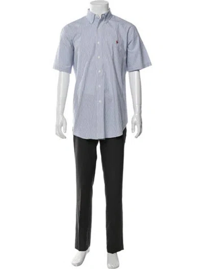 Pre-owned Ralph Lauren Striped Short Sleeve Shirt In Blue