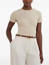 Ralph Lauren Striped Short-sleeve T-shirt In Neutral
