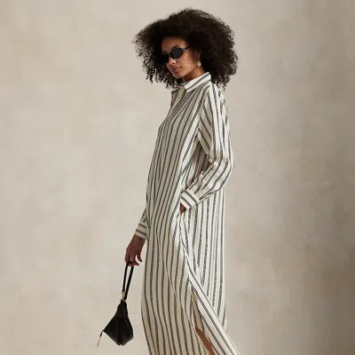 Ralph Lauren Striped Silk-blend Shirtdress