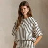 Ralph Lauren Striped Silk-blend Short-sleeve Top