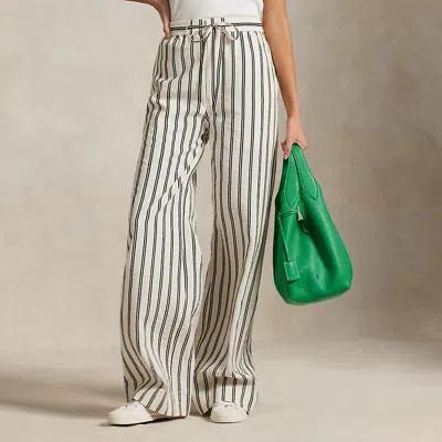 Ralph Lauren Striped Silk-blend Wide-leg Pant