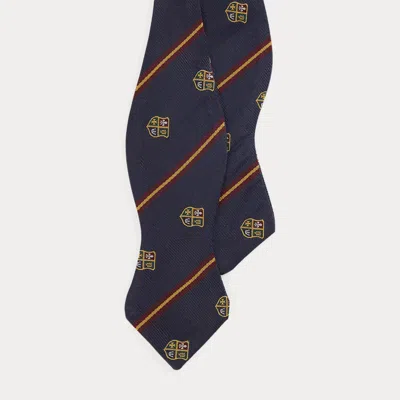 Ralph Lauren Striped Silk Club Bow Tie In Blue