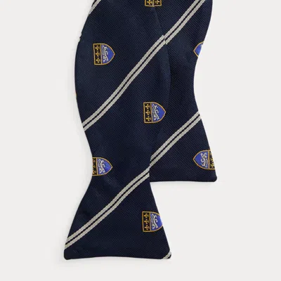 Polo Ralph Lauren Striped Silk Club Bow Tie In Navy In Blue