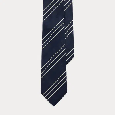 Ralph Lauren Striped Silk Faille Tie In Blue
