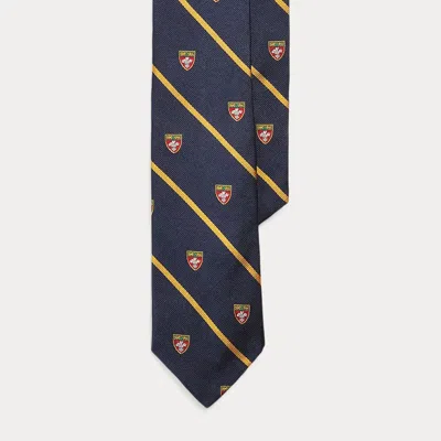 Polo Ralph Lauren Striped Silk Club Tie In Navy