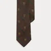 Ralph Lauren Striped Silk Repp Club Tie In Brown