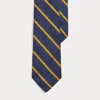 Polo Ralph Lauren Striped Silk Repp Narrow Tie In Navy/gold