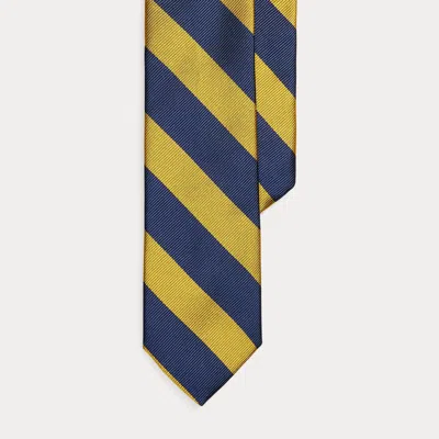 Ralph Lauren Kids' Striped Silk Repp Tie In Navy/gold In Yellow