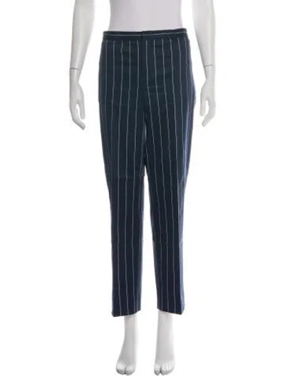 Pre-owned Ralph Lauren Striped Straight Leg Pants In Blue