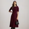Ralph Lauren Striped Stretch Cotton Midi Dress In Multi
