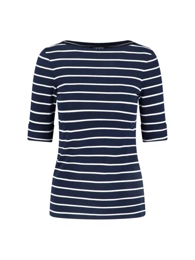 Ralph Lauren Striped Sweater In Blue