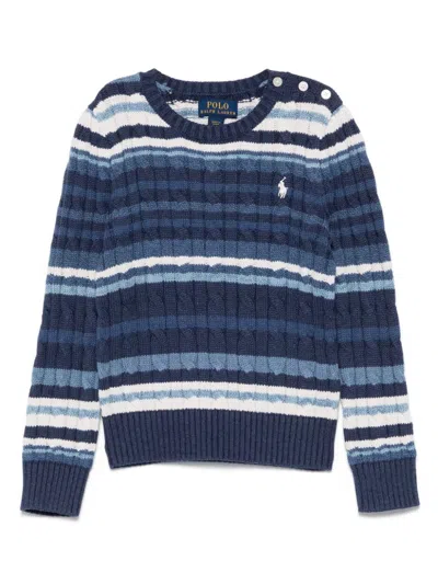 Ralph Lauren Kids' Striped Sweater In Blue