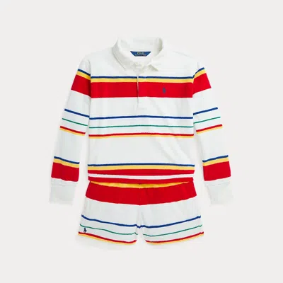 Ralph Lauren Kids' Striped Terry Rugby Shirt & Short Set In Multi