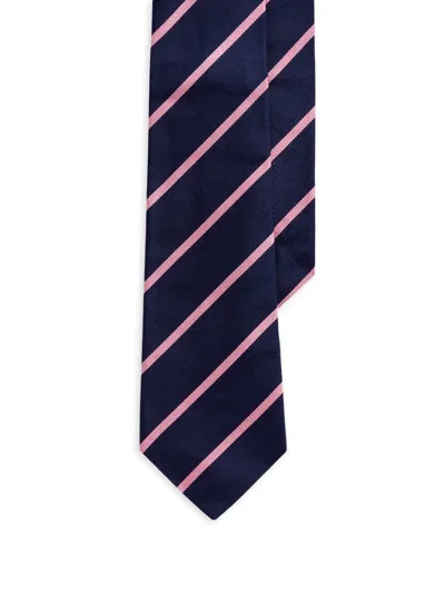 Ralph Lauren Striped Tie In Blue