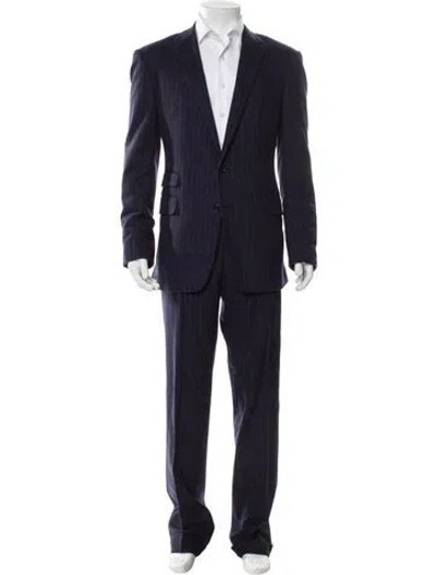 Pre-owned Ralph Lauren Striped Two-piece Suit In Blue