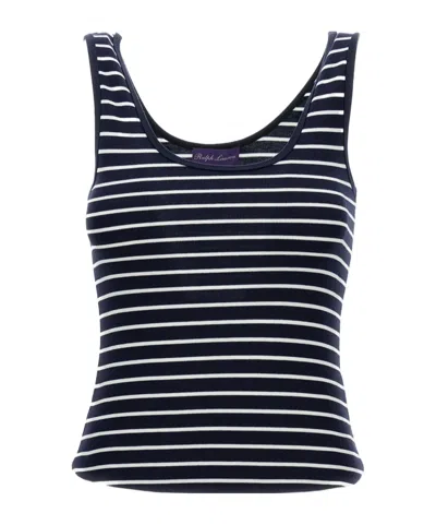 Ralph Lauren Striped Vest In Black