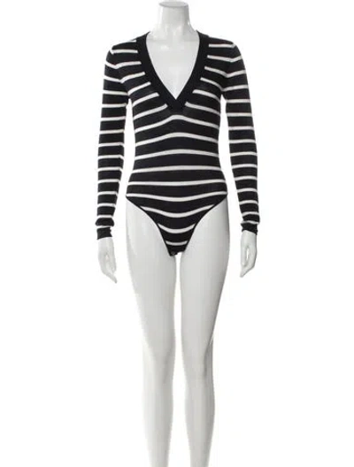 Pre-owned Ralph Lauren Striped V-neck Bodysuit In Multi