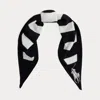 Ralph Lauren Striped Wool Diamond Scarf In Black
