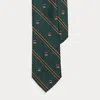 Ralph Lauren Striped Wool-silk Club Tie In Green