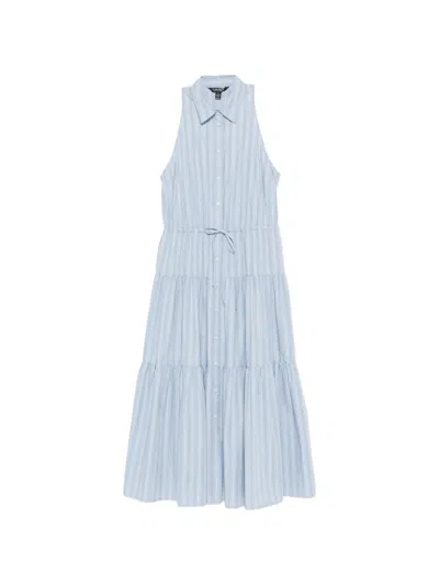 Ralph Lauren Striped Woven Dress In Blue