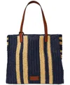 Ralph Lauren Striped Woven Straw Extra Large Wilow Tote Bag