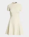 Ralph Lauren Structured Jersey Knit Flare Dress In White