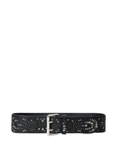 Ralph Lauren Studded-details Wide Belt In Brown