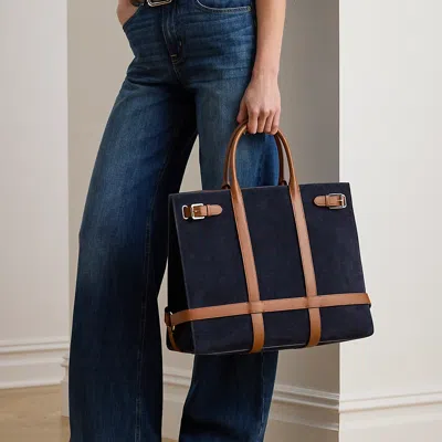 Ralph Lauren Suede & Leather Large Devyn Tote Bag
