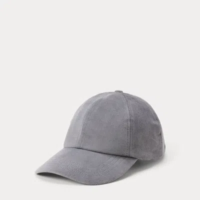 Ralph Lauren Suede Ball Cap In Gray