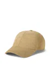 Ralph Lauren Suede Embroidered Baseball Cap In Brown