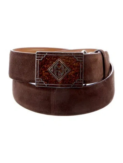 Pre-owned Ralph Lauren Suede Belt In Brown