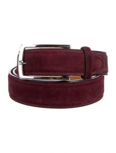 Pre-owned Ralph Lauren Suede Belt In Burgundy