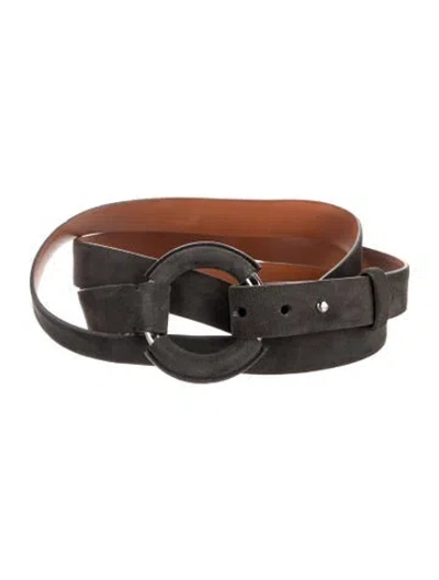 Pre-owned Ralph Lauren Suede Belt In Grey
