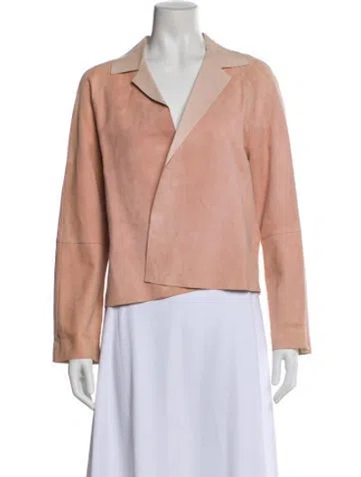 Pre-owned Ralph Lauren Suede Biker Jacket In Pink