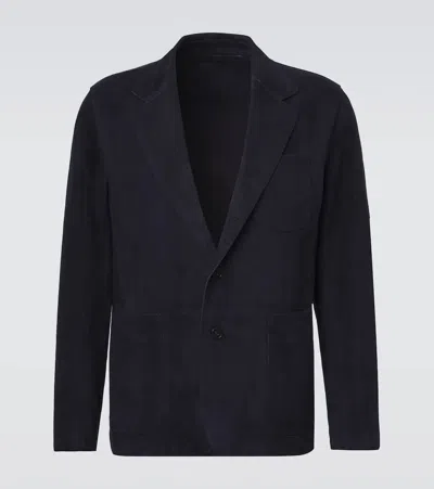Ralph Lauren Suede Blazer In Black