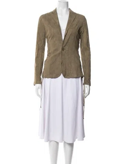 Pre-owned Ralph Lauren Suede Blazer In Green