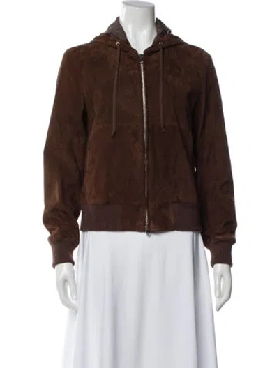 Pre-owned Ralph Lauren Suede Bomber Jacket In Brown