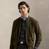 Ralph Lauren Suede Bomber Jacket In Green