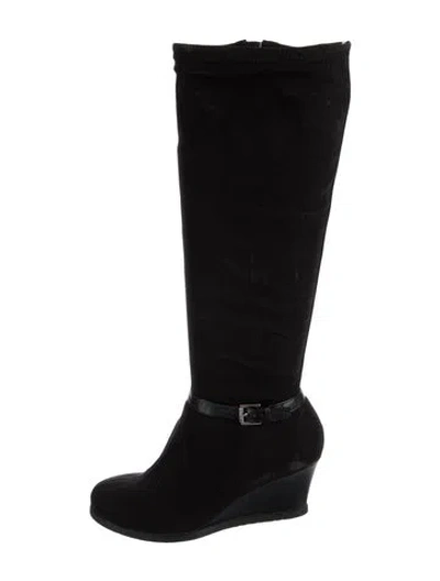 Pre-owned Ralph Lauren Suede Boots In Black