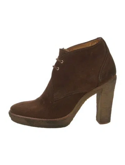 Pre-owned Ralph Lauren Suede Boots In Brown