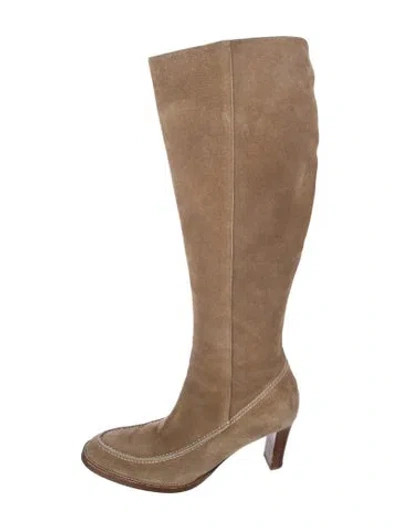Pre-owned Ralph Lauren Suede Boots In Neutrals