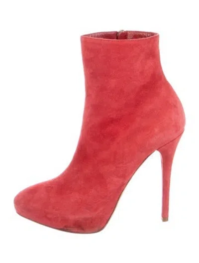 Pre-owned Ralph Lauren Suede Boots In Red