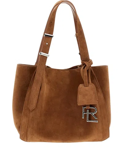 Ralph Lauren Suede Buckle-fastening Tote Bag In Brown