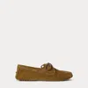 Ralph Lauren Suede Camp Driver In Brown