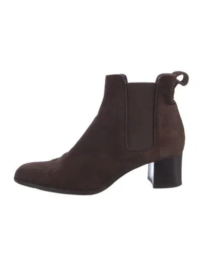 Pre-owned Ralph Lauren Suede Chelsea Boots In Brown