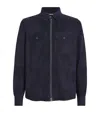 Ralph Lauren Suede Collar Jacket In Navy