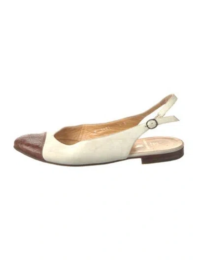 Pre-owned Ralph Lauren Suede Colorblock Pattern Slingback Flats In Green