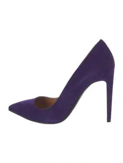 Pre-owned Ralph Lauren Suede D'orsay Pumps In Purple